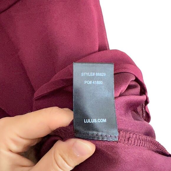 NWT Lulus maroon ruffle top dress size small - Picture 6 of 7